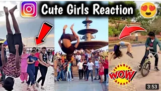 Flip in Girls React 🤯!! Flip in Public Reaction😍 #publicreaction #girlsreactions #tiktok #stunt😊