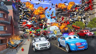 Unstoppable 'Flood of Cars' - Police Car Heroes: Navigating the Carnage to Save the City!