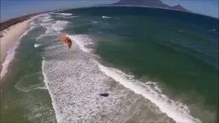 Drone rekording of Kitesurfing  Dolphin Beach Cape Town South Afrika 2015