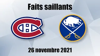 Canadiens vs Sabres - Faits saillants - 26 nov. 2021