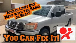 Nissan Titan Armada Rogue Frontier Infiniti QX46 Airbag Light Blinking Fix w/ Radio or Seat Removed