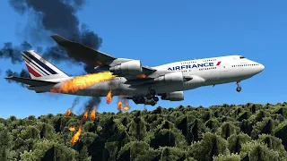 🔴LIVE Air France Boeing 747 CRASH LANDINGS | Live Plane Spotting X-PLANE 11