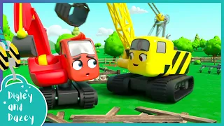 🚧 Windy Day at the Farm - Save the Sheep 🚜 | Digley and Dazey | Kids Construction Truck Cartoons