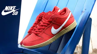 NikeSB Dunk Low Pro | Red White Gum | Orange Label