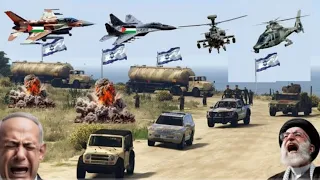 Irani Fighter jets & War Helicopters Attack On Israeli Army Weapons Convoy At Jerusalem GTA-5