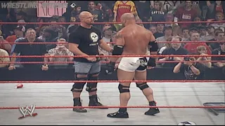 Stone Cold and Goldberg in the Same Ring After Goldberg Smashing Umaga Rousey and Rico on RAW