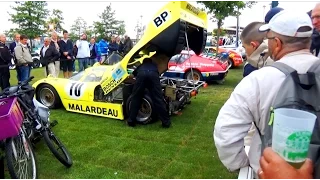 Porsche 917K/81 4.9L Flat 12 sound. Idle, revs and fly by !