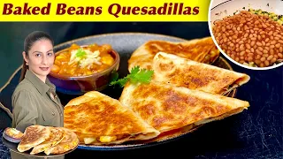 Baked Beans Quesadillas | How To Make Quesadillas | Easy Vegetarian Quesadilla Recipe