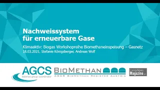 klimaaktiv Biogas-Workshopreihe: Biomethan Register Austria (AGCS)