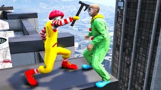 Ronald McDonald in GTA 5 Crazy Jumps-Falls-Ragdolls #4 [Euphoria physics | Funny Moments]