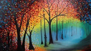 Leonid Afremov inspired park scene