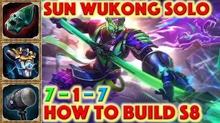 SMITE HOW TO BUILD SUN WUKONG - Neon Shifter Sun Wukong Skin Showcase + Solo Build + Gameplay