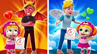 Angel Or Devil Chаllenge - Angel Vs Devil Dad Song - Funny Songs & Nursery Rhymes - PIB Little Song