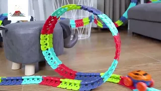 [ToyVolcano] Changeable Track with LED Light-up Flexible Race Car