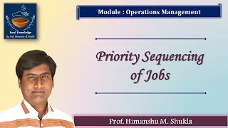 Priority Sequencing of Jobs in Multi-variety Production System