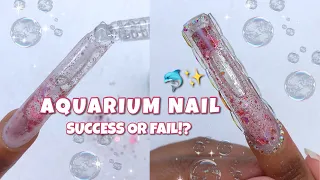 attempting aquarium liquid nails! success or fail? 😬 | viral nail art trends