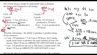 Absolute Advantage, Comparative Advantage, and Gains From Trade