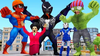 Scary Teacher 3D – SpiderNick and Tani Ironman Protect Miss T  from Team Dr Zomboss Animation