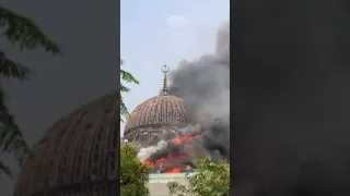 Detik-Detik Runtuhnya Kubah Masjid Jakarta Islamic Center #shorts