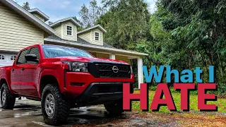 TOP 5 things I HATE about my 2022 Nissan Frontier