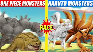One Piece Monsters vs Naruto Monsters Race | SPORE