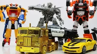 Optimus Prime vs Megatron Transformers Animation - Bumblebee Tobot Robot Lego Robbery Museum & Mummy