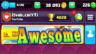 Level 1 Did 0 To 4000+ Trophies Without Any Legendary Card in 1 day! Clash Royale Gameplay 😎🏆👍