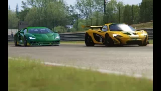 Battle Lamborghini Centenario LP770-4 vs McLaren P1 GTR at Spa-Francorchamps