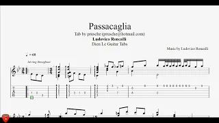 For Guitar Classical with Tabs - Ludovico Roncalli - Passacaglia