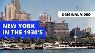 New York 1930's Lower Manhattan Waterfront colorized