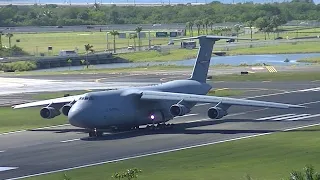 C-5 Galaxy OLD Engines SCREAMING LOUD Takeoffs from San Juan (SJU), Puerto Rico!