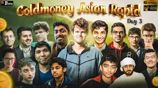 Goldmoney Asian Rapid Day 3 | ft. Magnus Carlsen vs the Indians | Live commentary Sagar, Amruta