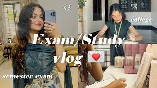 Study & Exam vlog | Hansika Krishna , exam at college , Semester 1 exams💌🧸