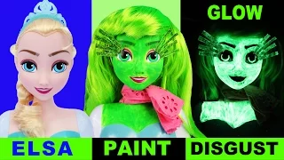 INSIDE OUT FROZEN ELSA DISGUST Face Paint Your Own Disney Toys How-To Halloween Fluoro Glow Makeover