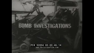 " BOMB INVESTIGATIONS "  1960s LAW ENFORCEMENT TRAINING FILM   TERRORIST BOMB THREATS   93994