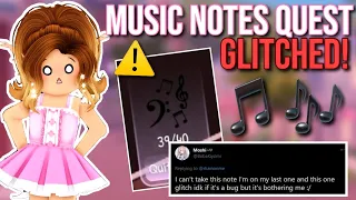 ⚠️IMPORTANT⚠️ MUSIC NOTES QUEST GLITCHED! DATA LOSS?| Roblox Royale High wave 2 summer update