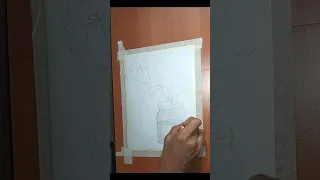 How to draw beautiful orchid flowers in a jar | Step by step pencil sketch drawing | #shorts | #art