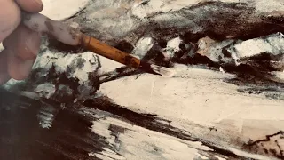 HOW do you mix DRY and WET art materials together? CHARCOAL and ACRYLIC / mix media
