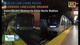 Montreal Metro POV Walk: Saint-Michel Station to Côte-Vertu Station Via Snowdon Station【4K】