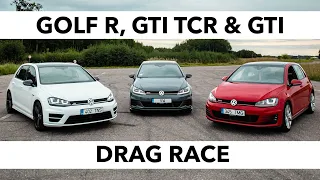 DRAG RACE: Golf R, GTI TCR & GTI