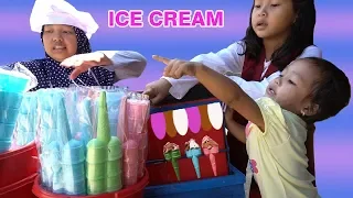 Drama Keysha dan Afsheena Beli Es Krim - Mama Pretend Selling Ice Cream