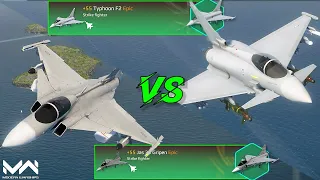 Jas 39 Gripen VS Typhoon F-2 | Strike Fighter Comparison | Modern Warships