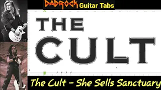 She Sells Sanctuary - The Cult - Guitar + Bass TABS Lesson