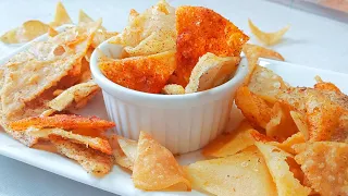 Crispy Rice Flour Chips | Mini Nachos Chips Recipe | Tea Time Snacks | Mitus kitchen |Toasted