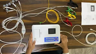 How to use ECG machine, Contec 3 channel ECG CMS300GA setup and installation with all settings