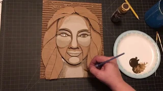 Cardboard Relief Portrait Project