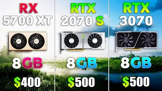 RTX 3070 vs RTX 2070 SUPER vs RX 5700 XT - Test in 8 Games