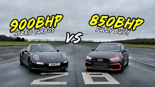 850BHP AUDI RS3 VS 900BHP PORSCHE 911 TURBO S! - OG BATTLES