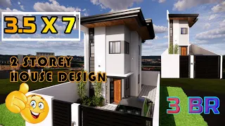 3.5 x 7  2STOREY HOUSE DESIGN|SMALL HOUSE DESIGN