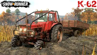 SnowRunner - K-62 Tractor Driving Through A Swamp